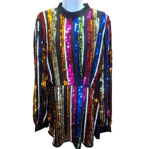 NWT Asos mini rainbow sequin Dress 12
